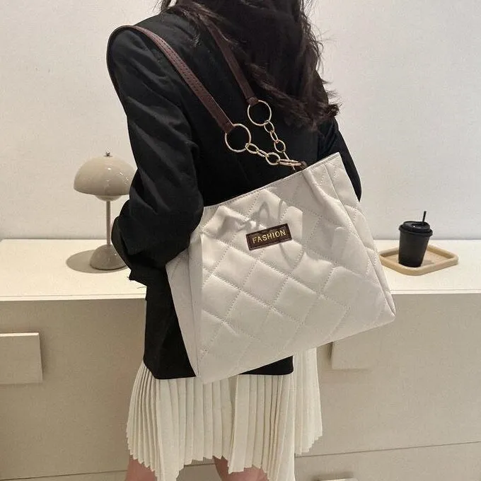 CORE BIRD PU Shoulder Bag Women's Black/White & Coffee/White & Khaki-6