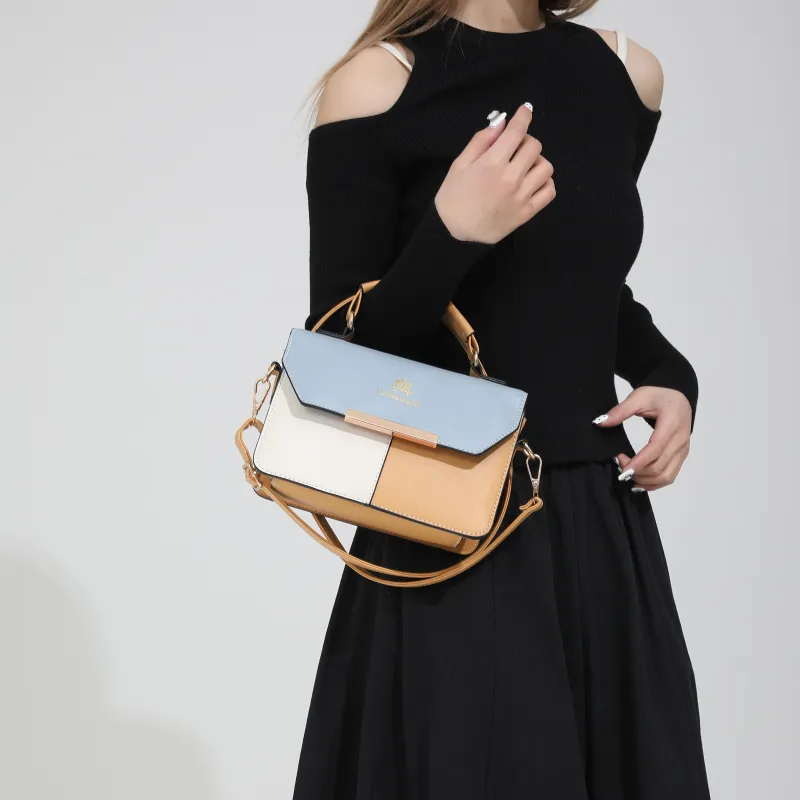 CORE BIRD PU Shoulder Bag Women's Black/Khaki/Light Blue/Dark Blue-6