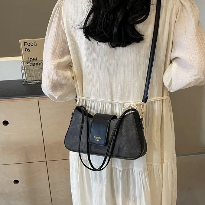 CORE BIRD PU Shoulder Bag Women's Black/White & Blue/Blue/Brown-4