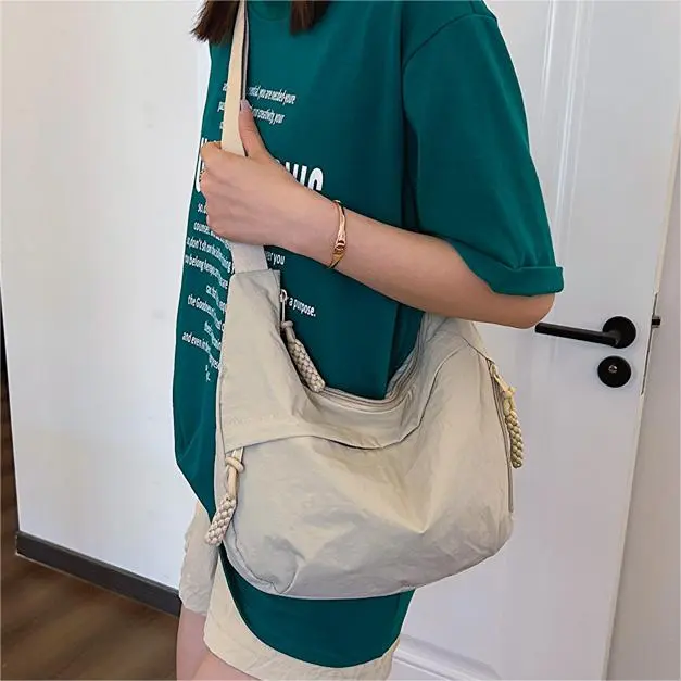 CORE BIRD Canvas Crossbody Bag Shoulder Bag Women's Black/Ecru-2