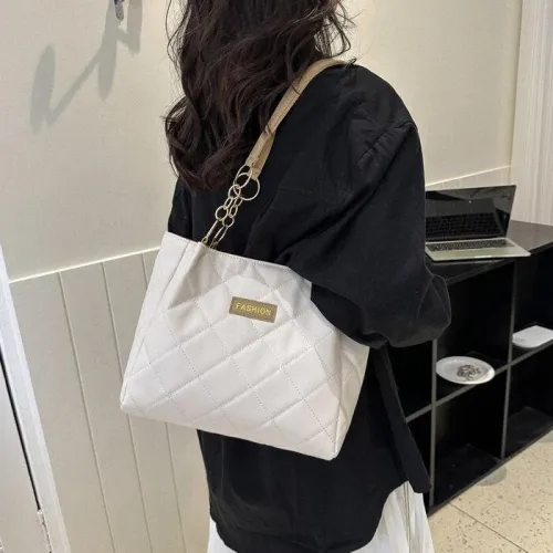 CORE BIRD PU Shoulder Bag Women's Black/White & Coffee/White & Khaki