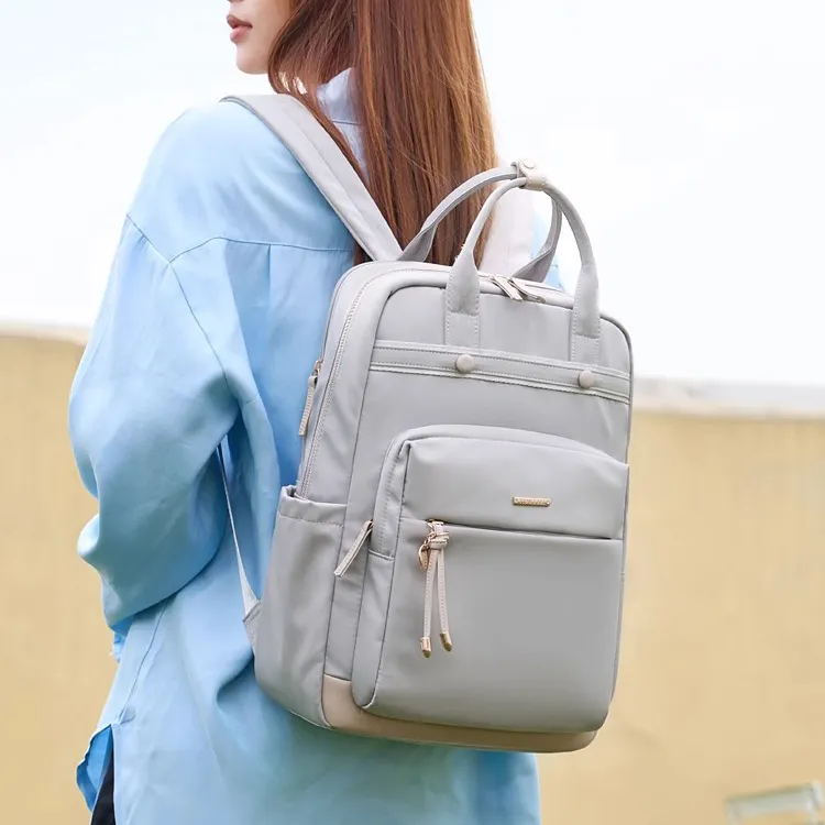 CORE BIRD Oxford Backpack Women's Apricot/Elegant Black/Ice Gray/Apricot Gray/Mint Green-5