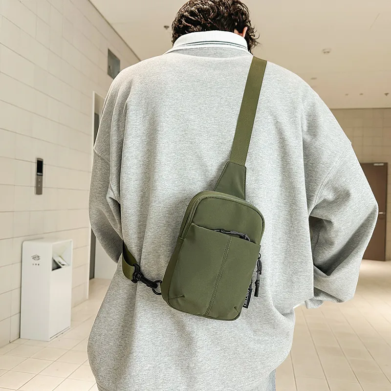 CORE BIRD Nylon Sling Bag Regular Unisex Black/Gray/Khaki/Purple/Light Purple/Green-6