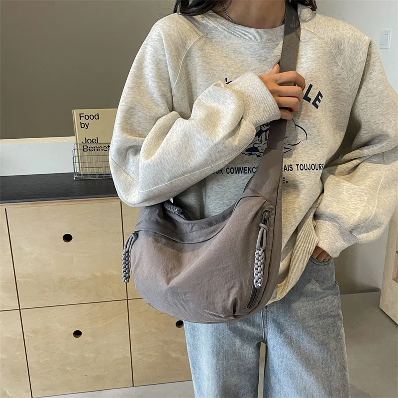 CORE BIRD Canvas Crossbody Bag Shoulder Bag Women's Black/Ecru-26