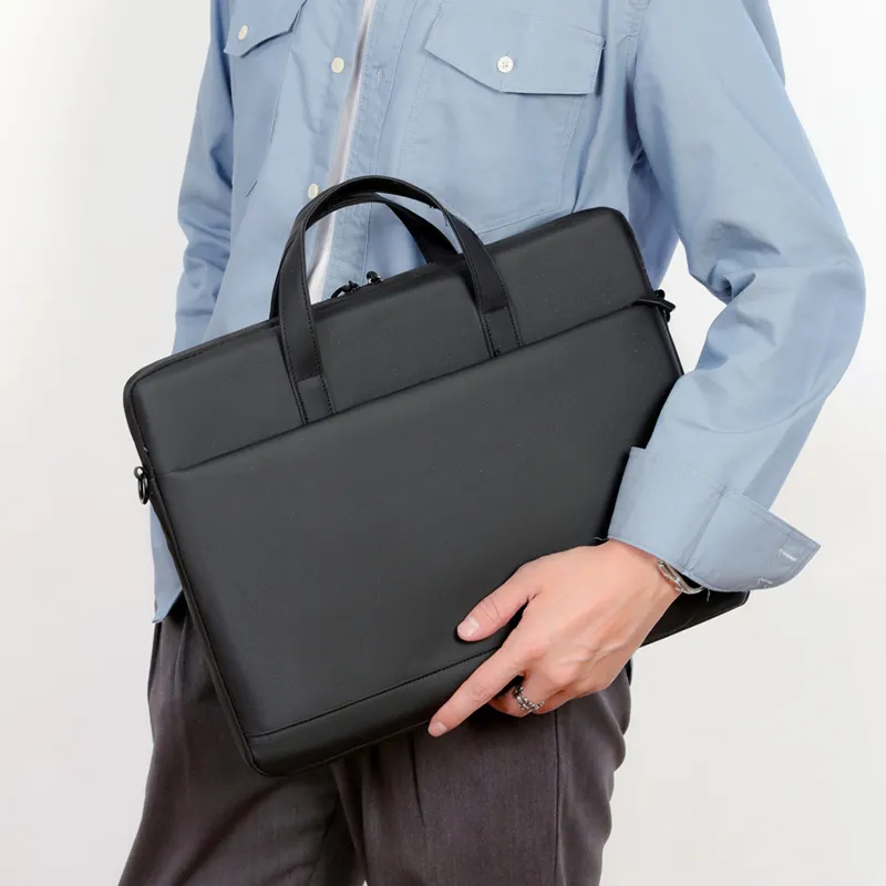 CORE BIRD Membrana Dermalis Handbag Laptop Bag Regular Men's Gray/Black/Blue-4