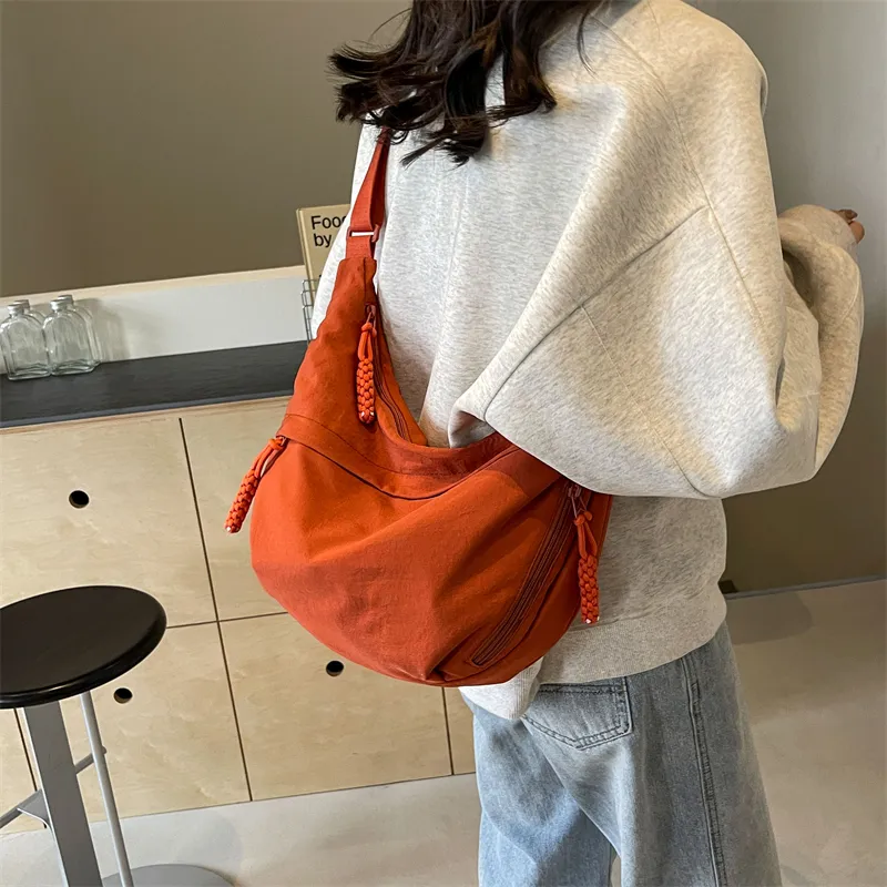 CORE BIRD Canvas Crossbody Bag Shoulder Bag Women's Black/Ecru-32