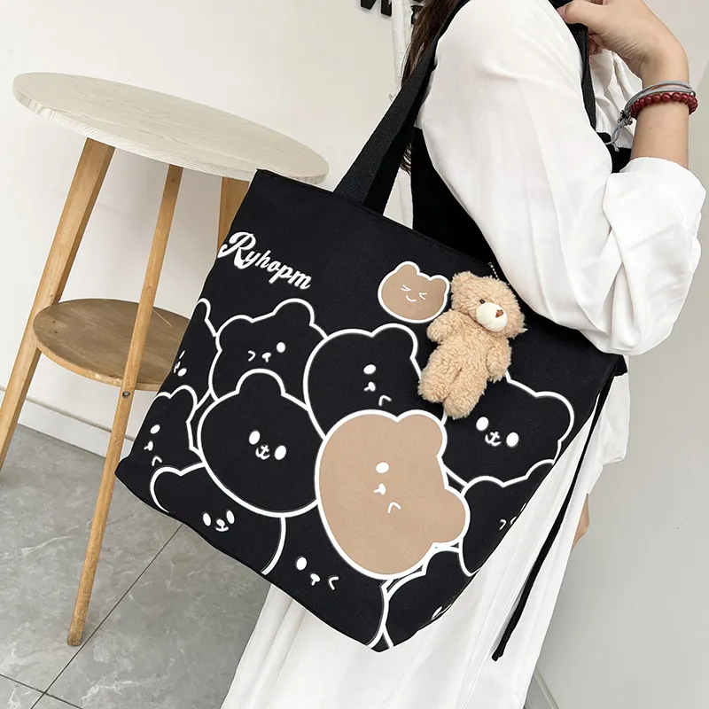 CORE BIRD Canvas Canvas Bag Tote Bag Shopping Bag Shoulder Bag Women's Multicolor-21