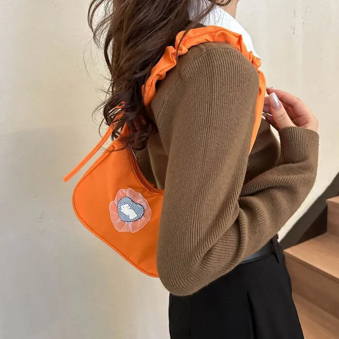 CORE BIRD Canvas Bag Shoulder Bags Women's Black/White/Green/Fuchsia/Orange-0