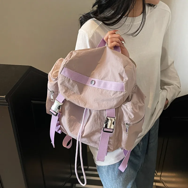 CORE BIRD Nylon Fabric Backpack Unisex Multicolor-15