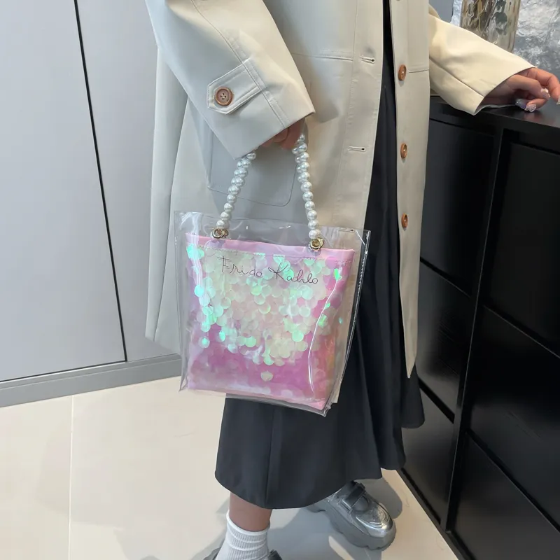 CORE BIRD PVC & PU Handbag Regular Women's Pink-12