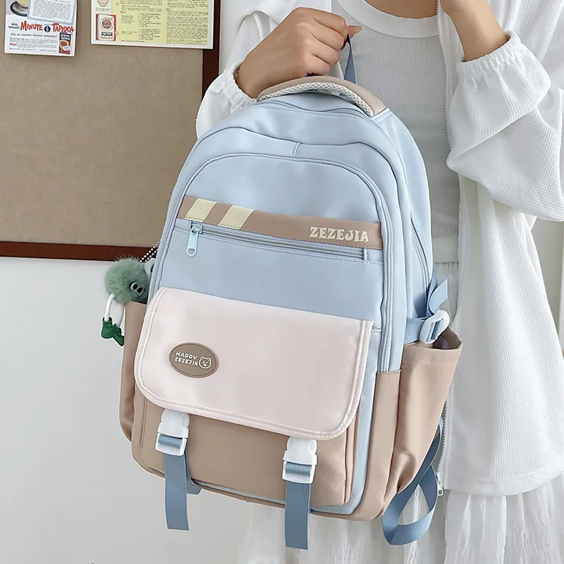CORE BIRD Nylon Backpack Regular Women's Pink/Blue/Brown/Gray-9