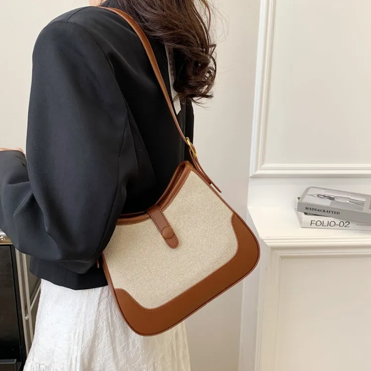 CORE BIRD PU Shoulder Bag Crossbody Bag Shoulder Bag Regular Women's White/Black/Light Brown/Brown-2