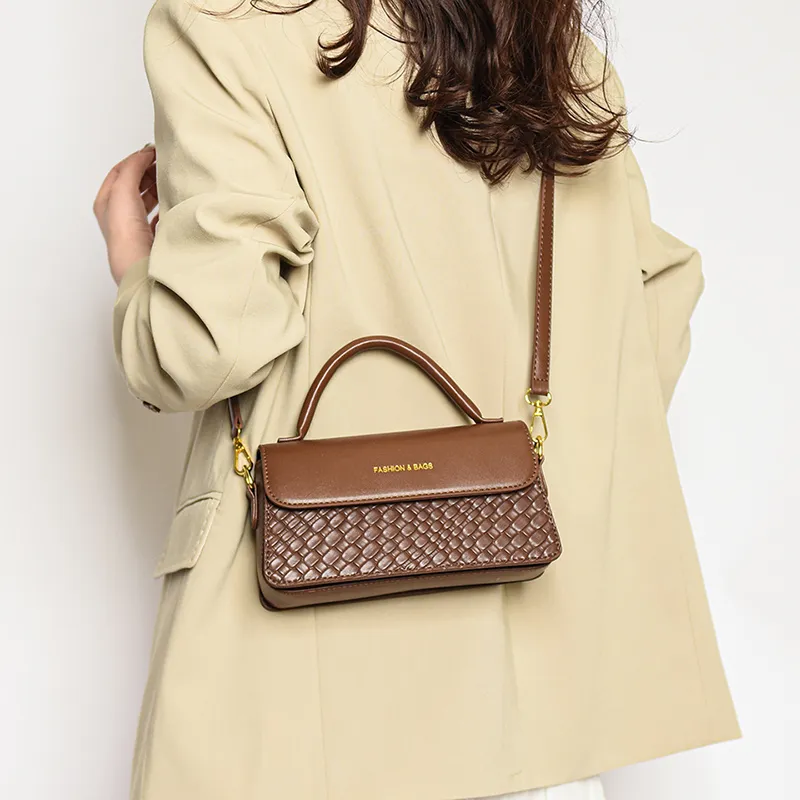 CORE BIRD PU One Shoulder Handbag Regular Women's Black/Ecru/Coffee-11