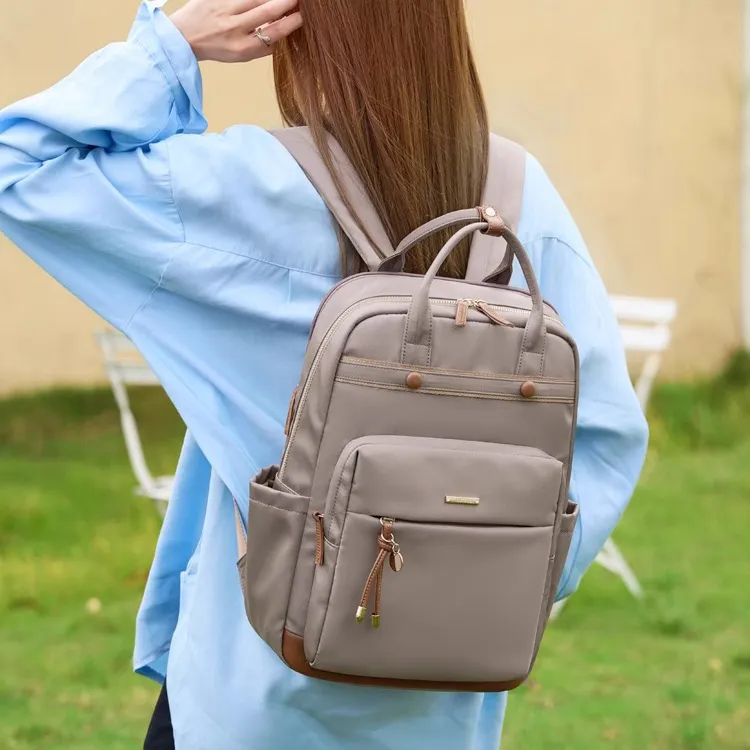 CORE BIRD Oxford Backpack Women's Apricot/Elegant Black/Ice Gray/Apricot Gray/Mint Green-8