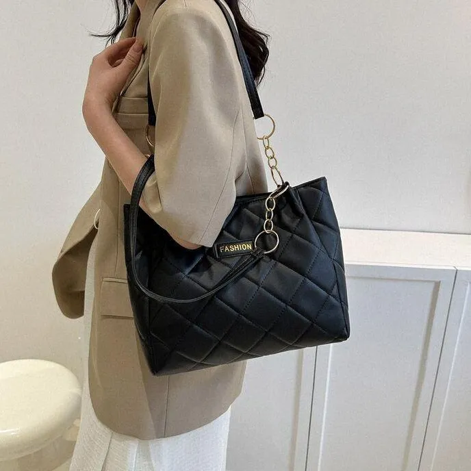 CORE BIRD PU Shoulder Bag Women's Black/White & Coffee/White & Khaki-5