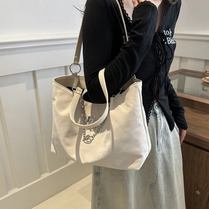 CORE BIRD Special Material Shoulder Bag Women's Gray/Ecru/Black/Pink-2