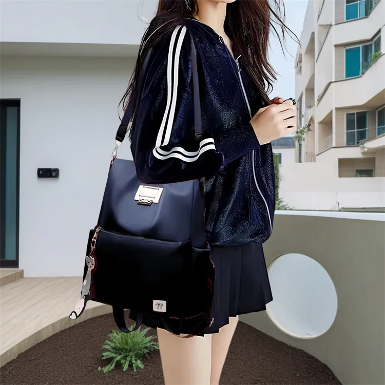 CORE BIRD Oxford Backpack Regular Women's Black/Blue/Khaki-3