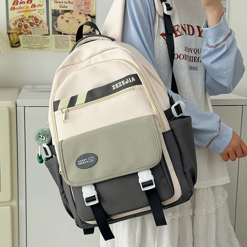CORE BIRD Nylon Backpack Regular Women's Pink/Blue/Brown/Gray-19
