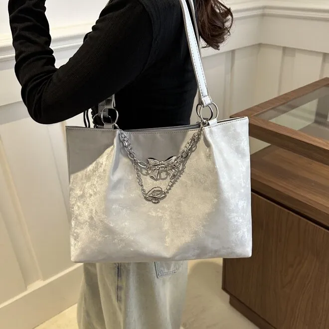 CORE BIRD Special Material Shoulder Bag Women's Gray/Ecru/Black/Pink-8