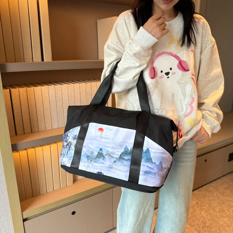 CORE BIRD Oxford Tote One Shoulder Handbag Regular Women's Black-1