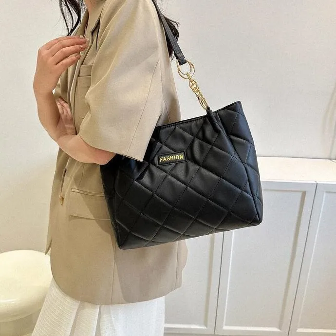 CORE BIRD PU Shoulder Bag Women's Black/White & Coffee/White & Khaki-3