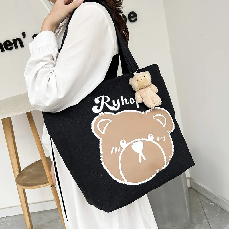 CORE BIRD Canvas Canvas Bag Tote Bag Shopping Bag Shoulder Bag Women's Multicolor-9