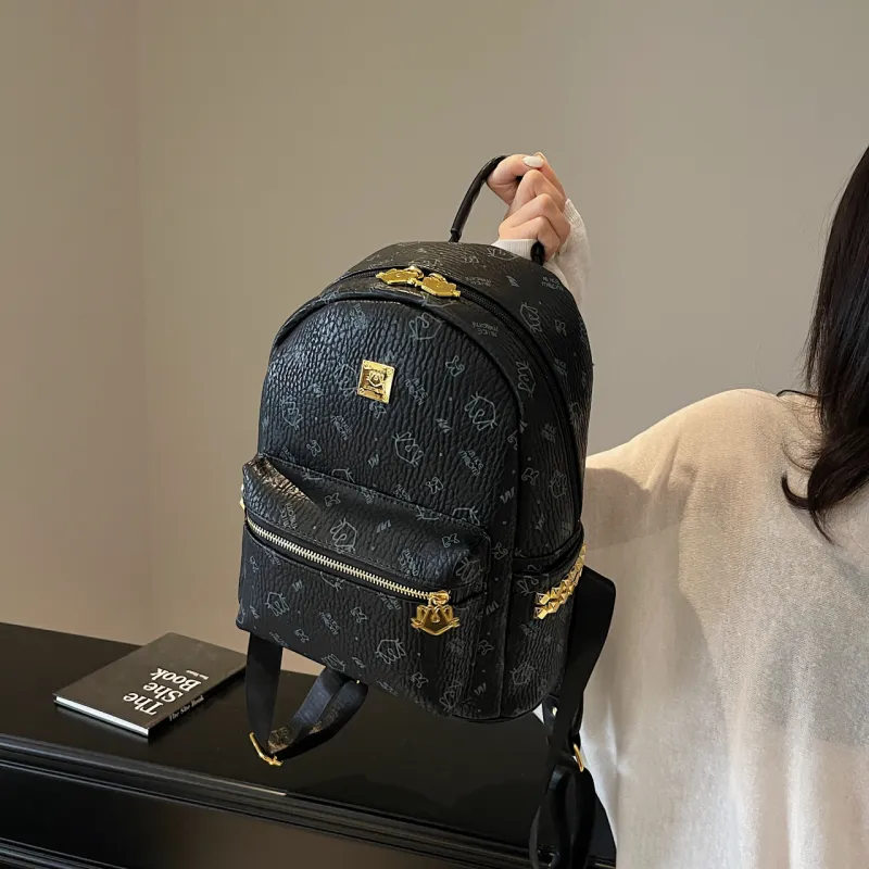 CORE BIRD PU Backpack Large Size Women's Multicolor-8