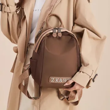 CORE BIRD Oxford Backpack Women's Apricot/Coffee Brown/Elegant Black