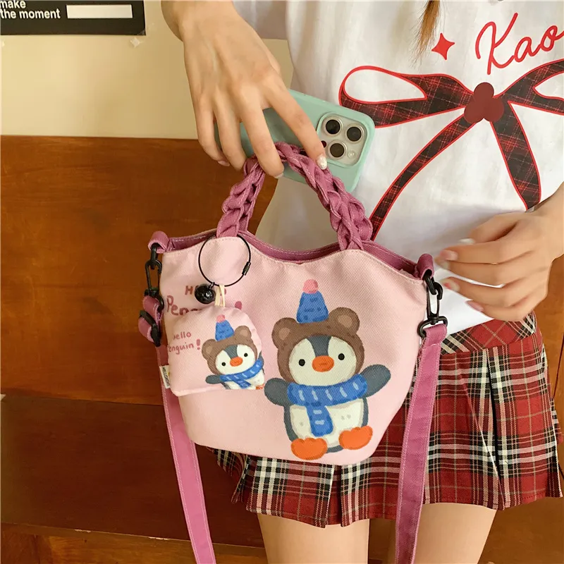 CORE BIRD Canvas One Shoulder Handbag Women's Multicolor-8