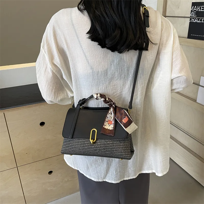 CORE BIRD PU Shoulder Bag, Crossbody Bag, Handbag Women's Ecru/Black/Khaki-8