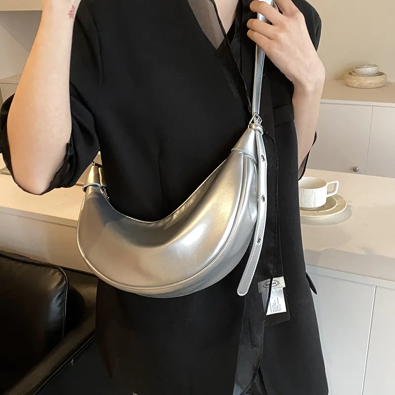 CORE BIRD PU Crossbody Bag, Shoulder Bag Women's Black/Yellow/White/Silver-9