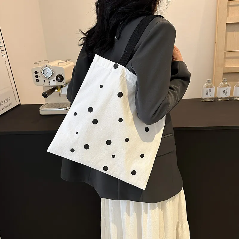 CORE BIRD Canvas Canvas Bag Shoulder Bags Unisex Polka Dot Style/Cloud Style-9