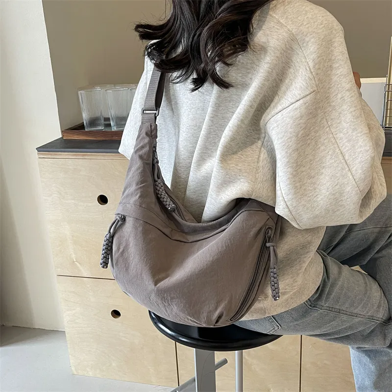CORE BIRD Canvas Crossbody Bag Shoulder Bag Women's Black/Ecru-27