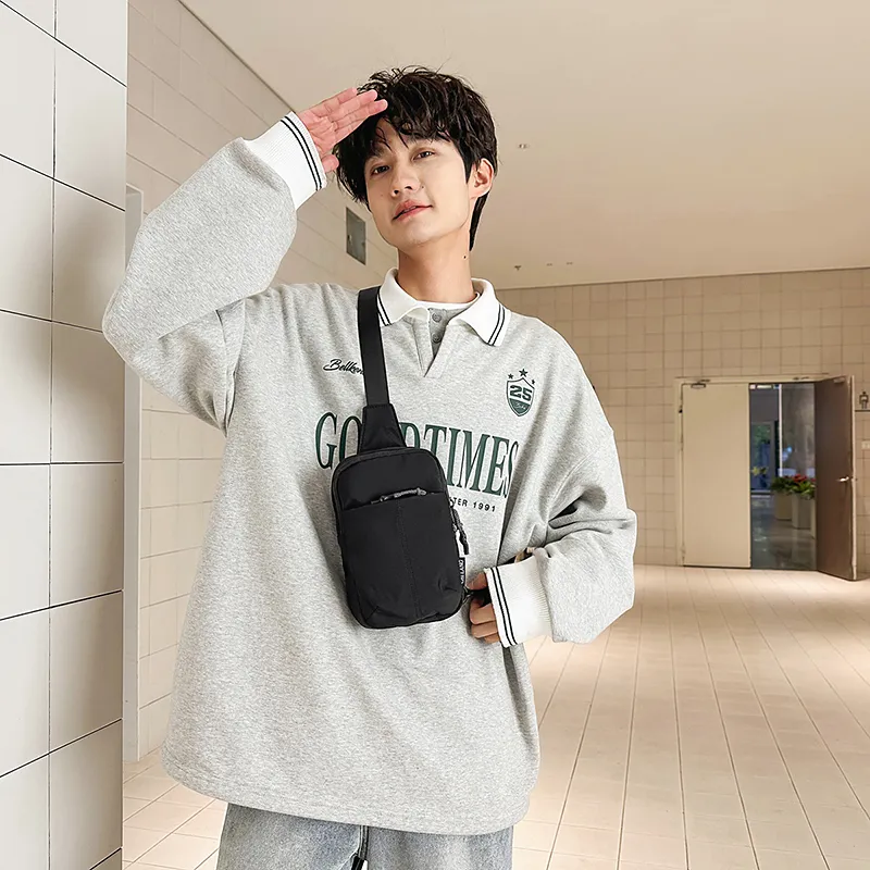 CORE BIRD Nylon Sling Bag Regular Unisex Black/Gray/Khaki/Purple/Light Purple/Green-19