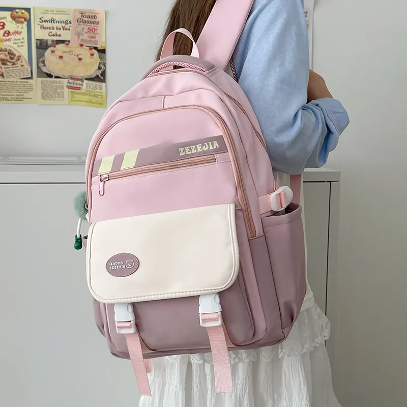 CORE BIRD Nylon Backpack Regular Women's Pink/Blue/Brown/Gray-3