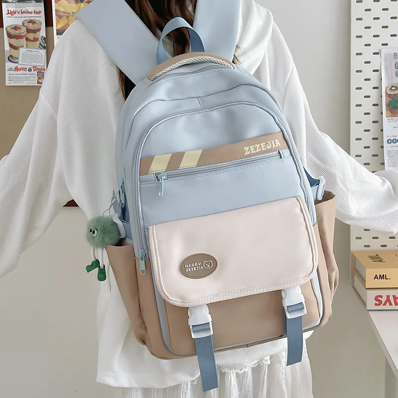 CORE BIRD Nylon Backpack Regular Women's Pink/Blue/Brown/Gray-13