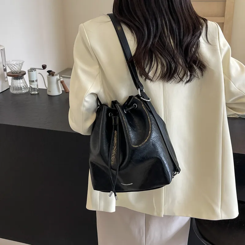CORE BIRD PU Backpack Shoulder Bag Women's Black/Silver-12