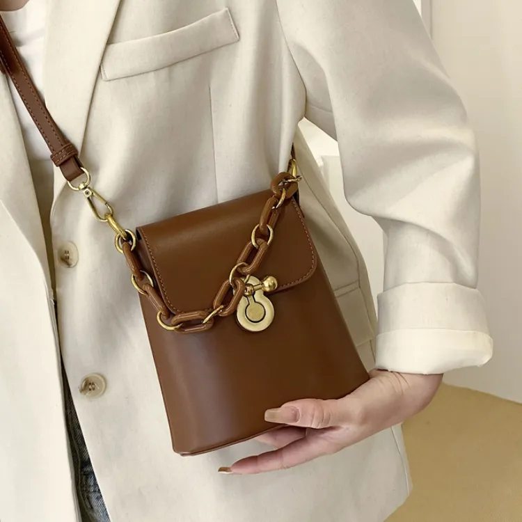 CORE BIRD PU Crossbody Bag Women's White/Black/Light Brown/Pink-3