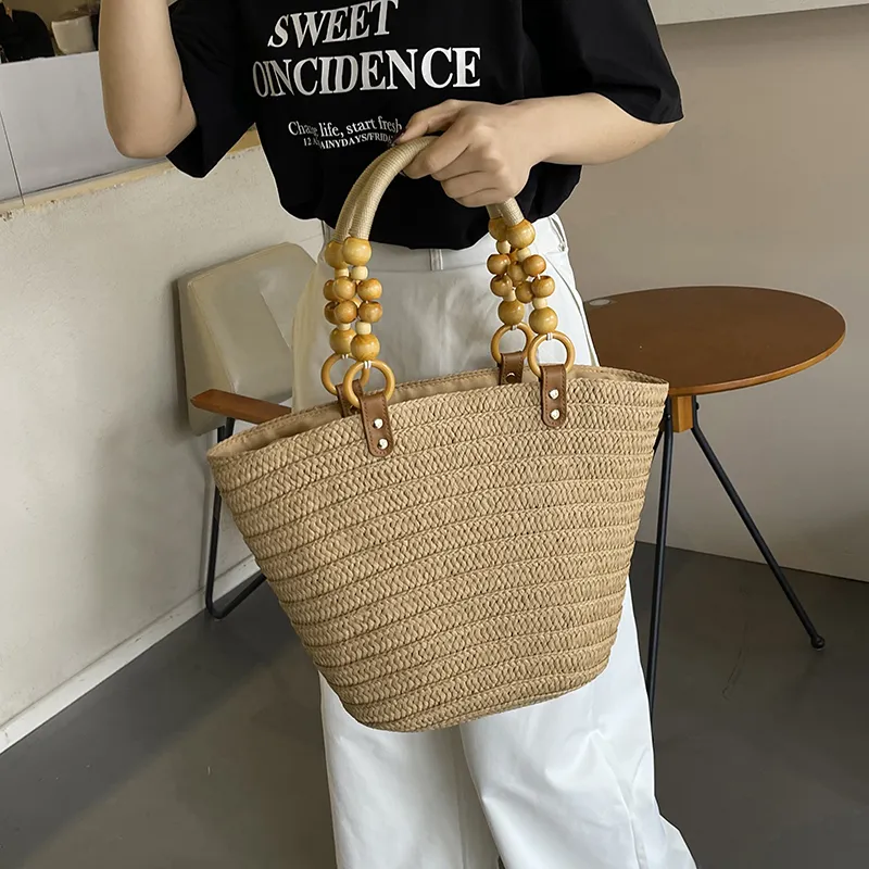CORE BIRD Woven Tote One Shoulder Handbag Women's Multicolor-7