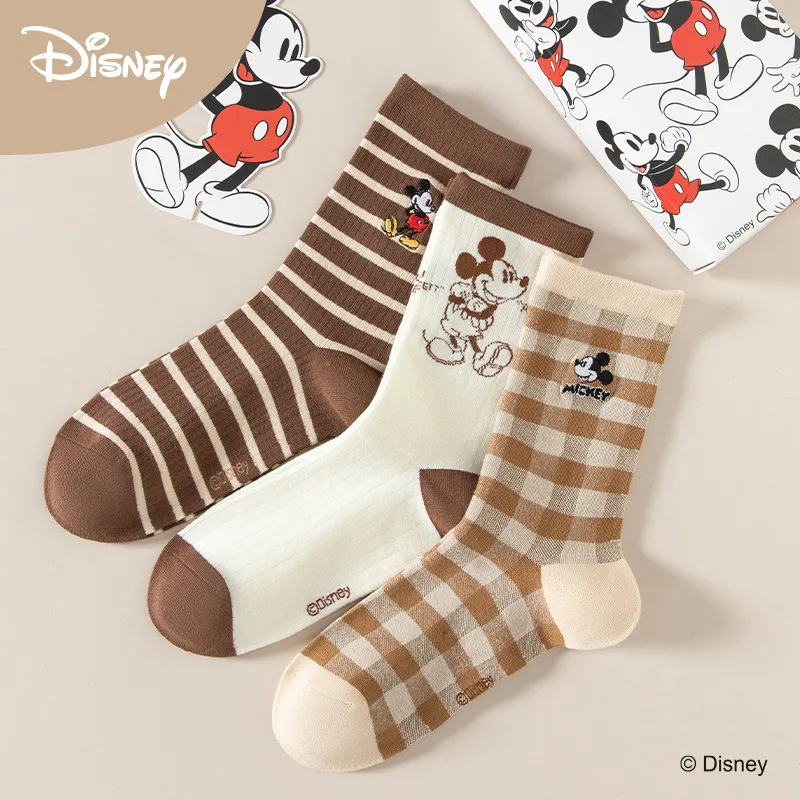 Disney Mickey Series Mid Calf Socks Unisex Box 3 Pack-1