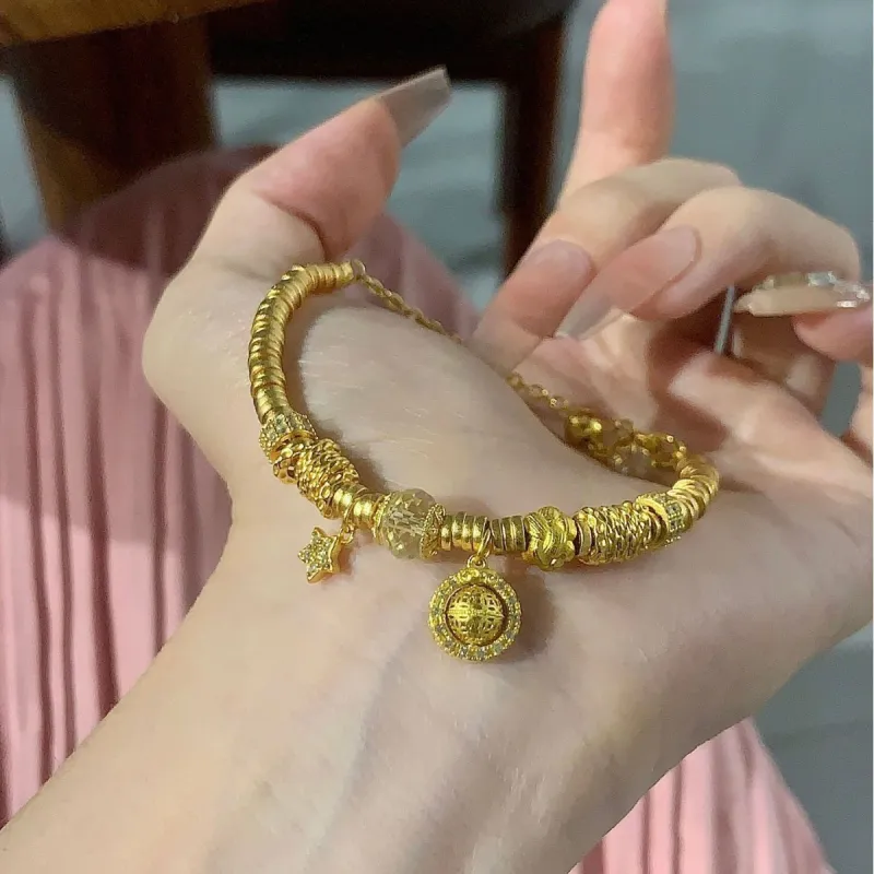 Gingerford S925 Silver Gold Plated Karat Bracelets Women's-2