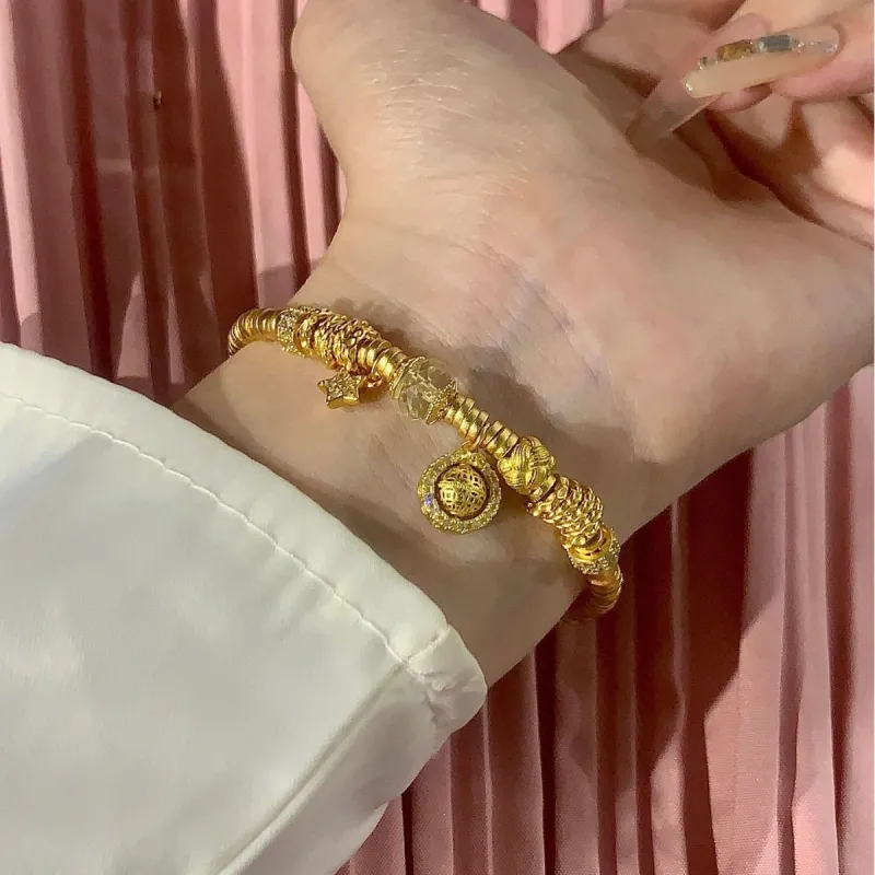 Gingerford S925 Silver Gold Plated Karat Bracelets Women's-1