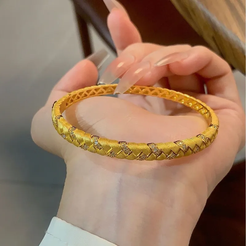Gingerford S925 Silver Gold-Plated Karat Bangles Women's-2