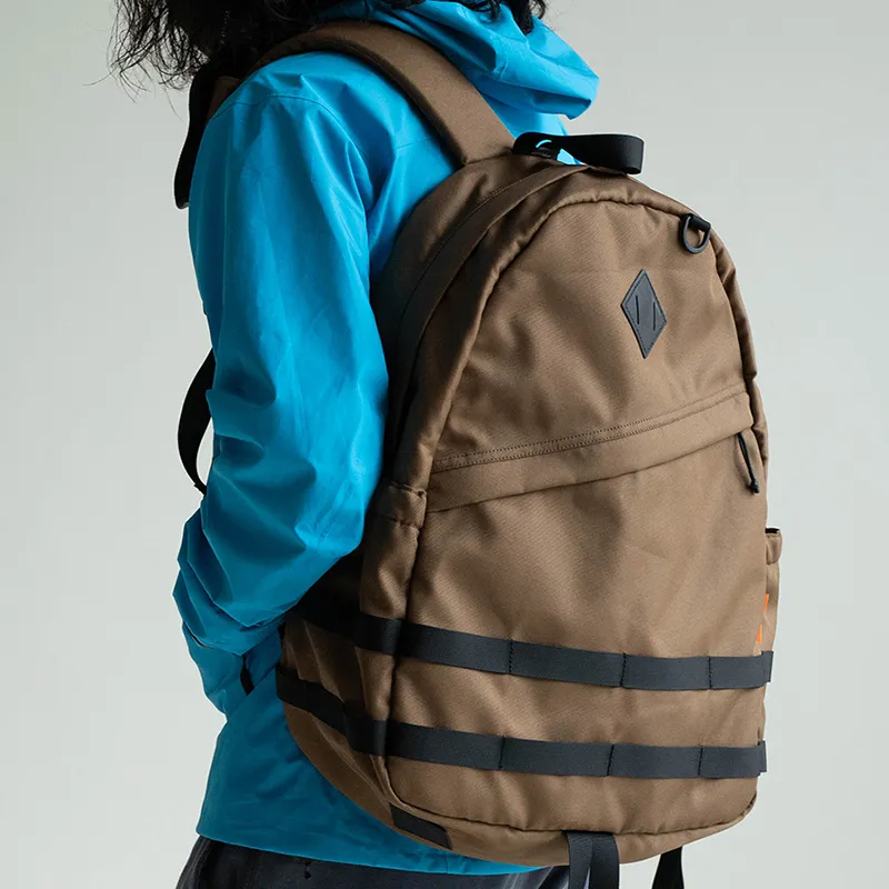 MYBRANDORIGINAL Nylon Backpack Medium Size Unisex Dark Khaki-6
