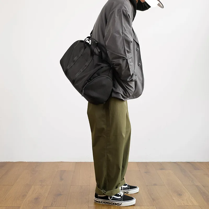 MYBRANDORIGINAL Ballistic Nylon Luggage Bag Gym Bag Medium Size Unisex Black-7