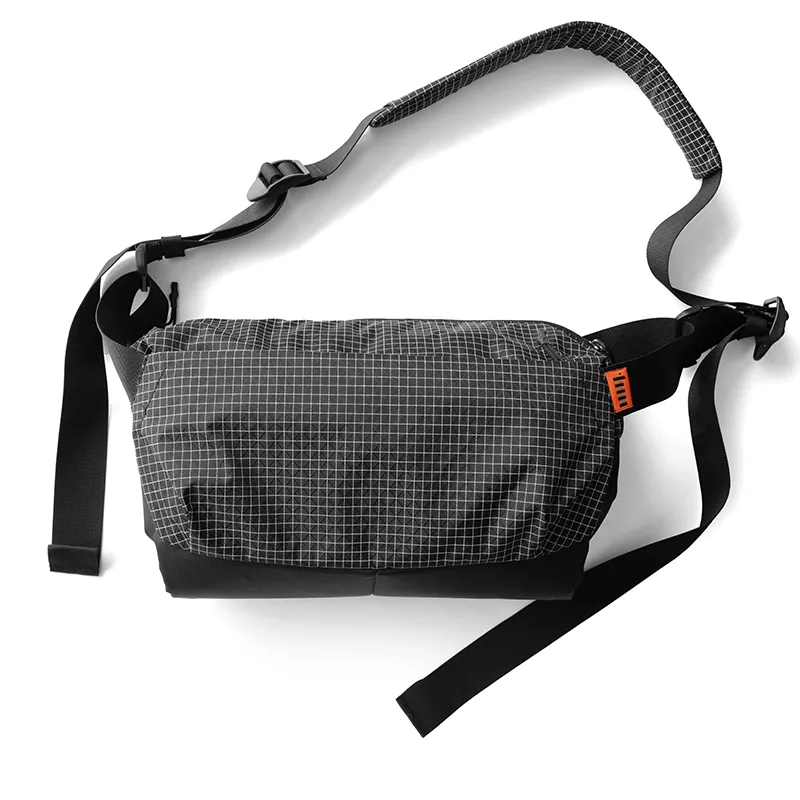 MYBRANDORIGINAL Nylon Crossbody Bag Regular Unisex Black White Plaid-4