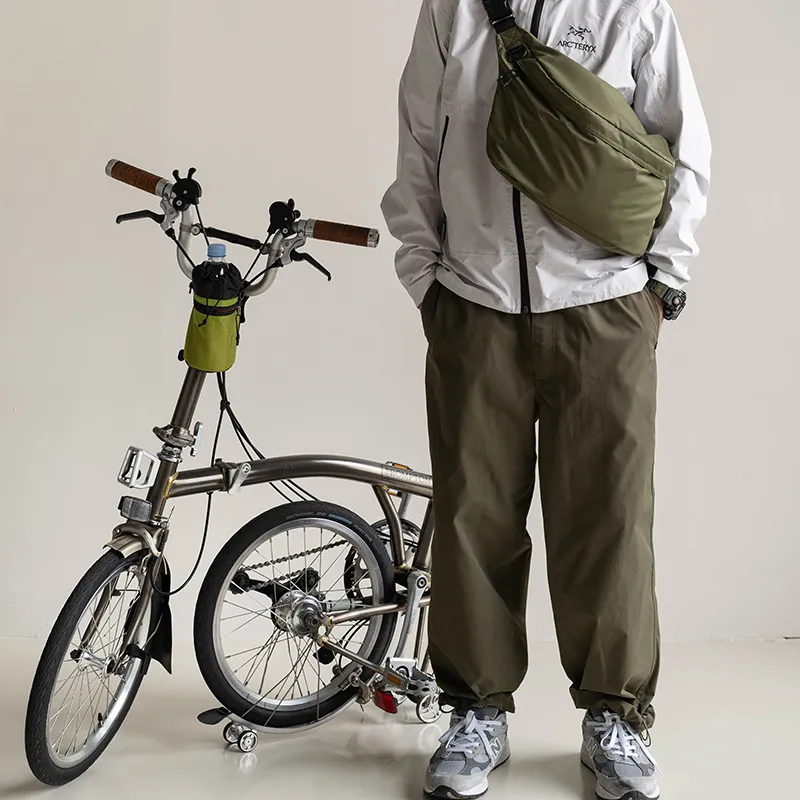 MYBRANDORIGINAL Nylon Cycling Sporty Style Crossbody Bag Medium Size Men's Green/Black-5