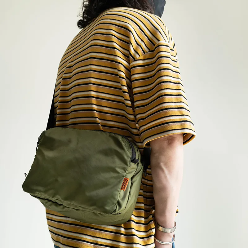 MYBRANDORIGINAL Nylon Cycling Bag Small Square Bag Crossbody Bag Small Size Unisex Green Black-7