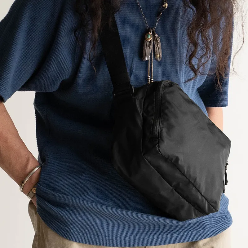 MYBRANDORIGINAL Nylon Cycling Bag Small Square Bag Crossbody Bag Small Size Unisex Green Black-13