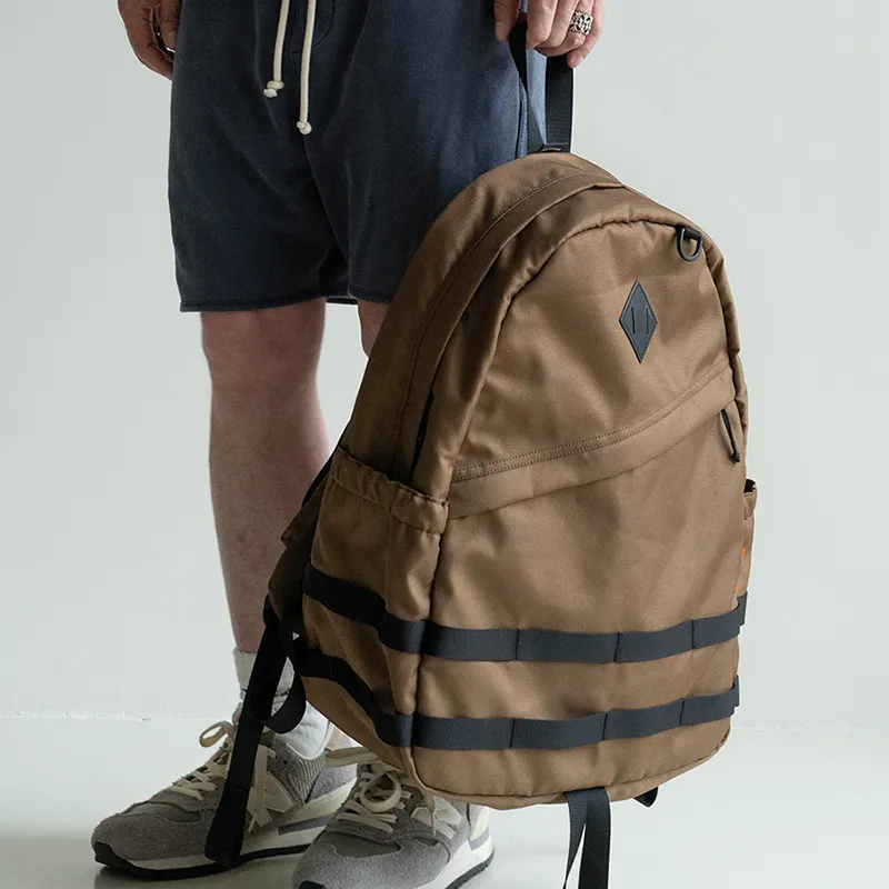 MYBRANDORIGINAL Nylon Backpack Medium Size Unisex Dark Khaki-5